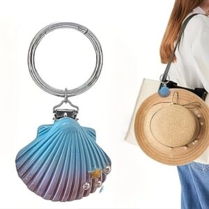 🆕️👒🐚BLUE & PURPLE SEA SHELL HAT CLIP 🐚👒